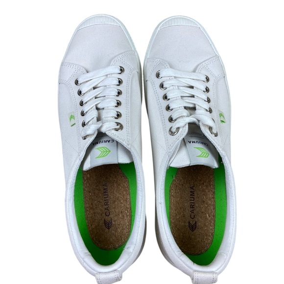 Cariuma Shoes Sneakers Lace Up Low Top White Canvas Men's 10 Women’s  11.5 - Picture 7 of 8